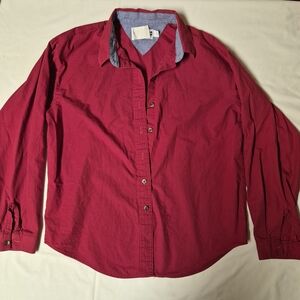 Panhandle Slim Womens Burgundy Red Western Button Down‎ Shirt Made in USA Medium